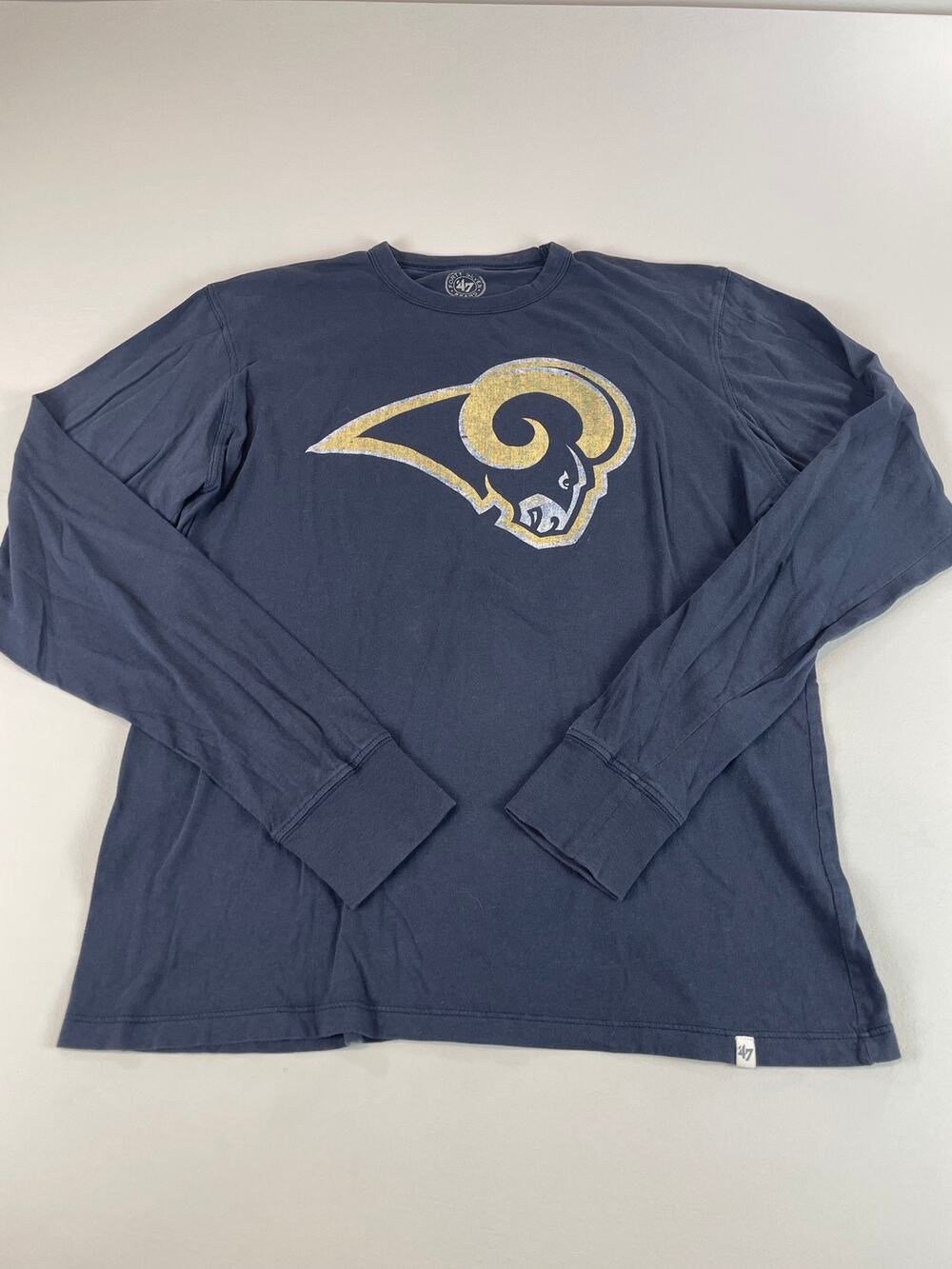 Forty Seven Brand Mens Charcoal Gray Long Sleeve Rams Tee Size M